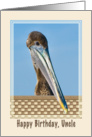 Uncle’s Birthday Card with Brown Pelican and Flowers card