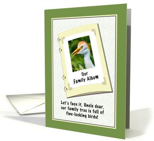 Uncle's Birthday Card with Cattle Egret card (583345)