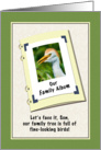 Son’s Birthday, Humor, Cattle Egret Bird card