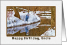 Uncle’s Birthday Card with Blue Heron Waiting for Spring card