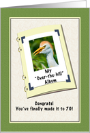 70th Birthday, Humor, Cattle Egret Bird card