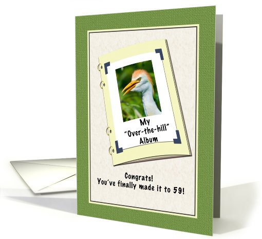 59th Birthday, Humor, Cattle Egret Bird card (609092)