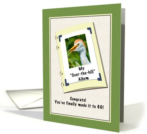 60th Birthday, Humor, Cattle Egret Bird card (609116)