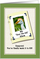 69th Birthday, Humor, Cattle Egret Bird card