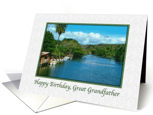 Great Grandfather's Birthday, Peaceful Hawaiian River card (618501)