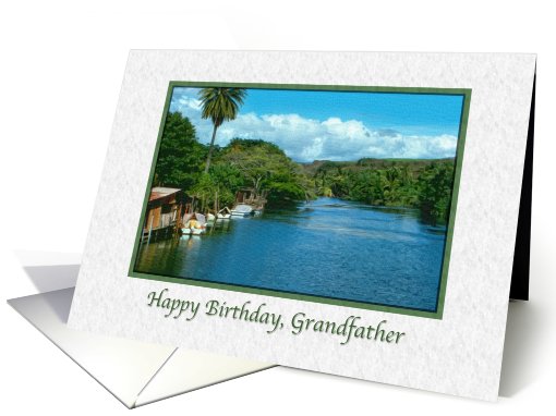 Grandfather's Birthday, Peaceful Hawaiian River card (618505)