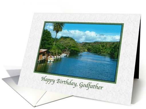 Godfather's Birthday, Peaceful Hawaiian River card (618510)