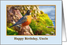 Uncle’s Birthday, Robin on a Log card