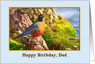 Dad’s Birthday, Robin on a Log card