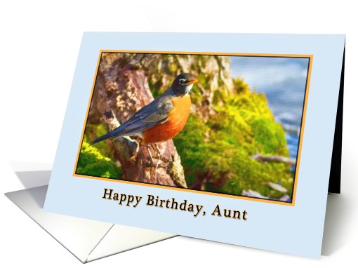 Aunt's Birthday, Robin on a Log card (624286)