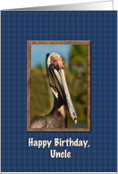 Birthday, Uncle, Brown Pelican card