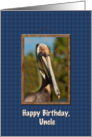 Birthday, Uncle, Brown Pelican card