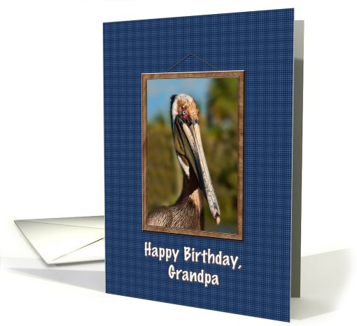 Birthday, Grandpa,  Brown Pelican card (635110)
