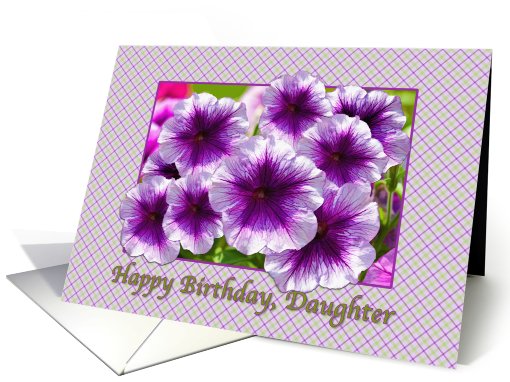 Happy Birthday, Daughter, Petunias, Purple and White card (640842)