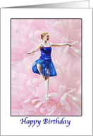 Birthday, Happy, Ballet Dancer and Rose card