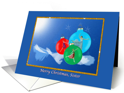 Christmas, Sister, Ballerina, Ornaments card (656564)