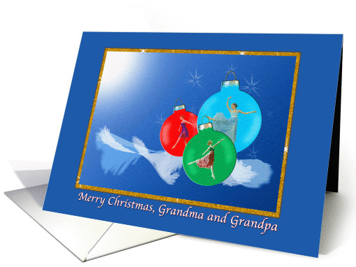 Christmas, Grandma and Grandpa, Ballerina, Ornaments card (656568)
