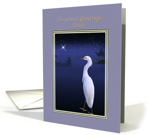 Christmas, Uncle, Religious, Nativity, Egret card (663191)