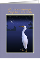Christmas, Daughter and Family, Religious, Nativity, Egret card