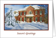 Christmas, Season’s Greetings, Snow, House card