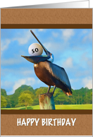 Birthday, 50th, Pelican, Golf Ball card