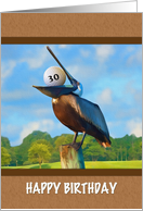 Birthday, 30th, Pelican, Golf Ball card