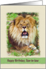 Birthday, Son-in-law, Lion card