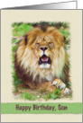 Birthday, Son, Lion card