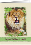 Birthday, Uncle, Lion card