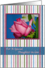 Birthday, Daughter-in-law, Red Rose, Stripes card