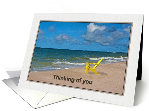 Thinking of You, Beach, Ocean, Chair card (701001)