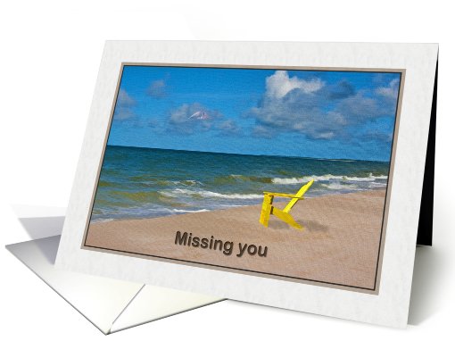 Missing You, Beach, Ocean, Chair card (701003)
