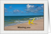 Missing You, Beach, Ocean, Chair card