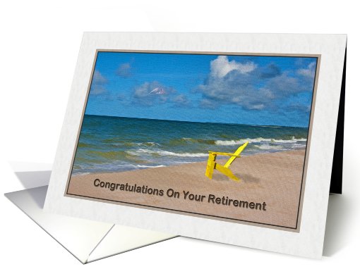 Congratulations, Retirement, Beach, Ocean, Chair card (701004)