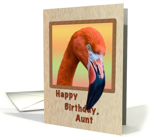 Birthday, Aunt, American Flamingo card (710991)