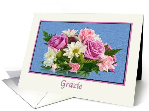 Thank you, Grazie, Italian, Floral Bouquet card (714222)