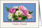 Thank you, Vielen Dank, German, Floral Bouquet card