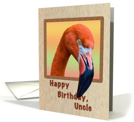Birthday, Uncle, Flamingo Bird card (724512)