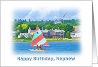 Birthday, Nephew, Sailboat on a Lake, Landscape and Nautical card