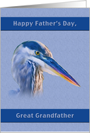 Father’s Day, Great Grandfather, Great Blue Heron card