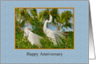 Anniversary, Love and Romance, Two Great Egret Birds card