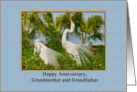 Anniversary, Grandparents, Great Egret Birds card