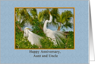 Anniversary, Aunt and Uncle, Great Egret Birds card