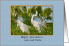 Anniversary, Aunt and Uncle, Great Egret Birds card