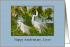 Anniversary, Lover, Great Egret Birds card