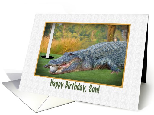 Birthday, Son, Golfer, Alligator card (802353)