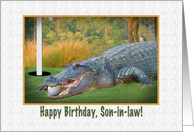 Birthday, Son-in-law, Golfer, Alligator card