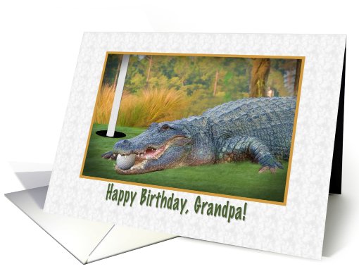 Birthday, Grandpa, Golfer, Alligator card (802356)