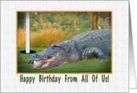 Birthday, From All of Us, Golf, Alligator card