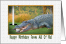 Birthday, From All of Us, Golf, Alligator card